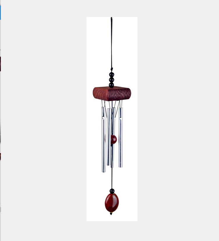 Mini Solid Wood Metal Solid Aluminum Pipe Wind Bell Hanging Decoration Bedroom Bedside Car Decoration Hanging Decoration Graduation Season Gift - Image 1