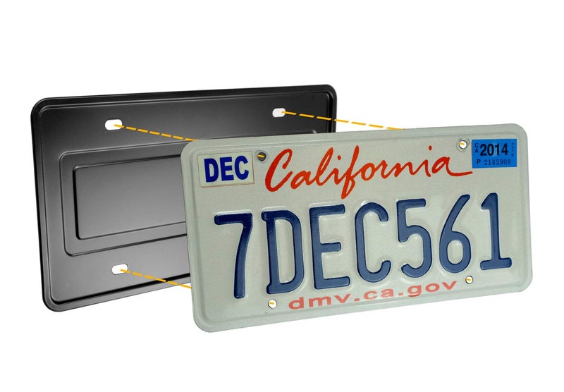 LFPartS Stainless Steel License Plate Durable Car Tag Holder Backing Reinforce Bracket (Black) - Image 2