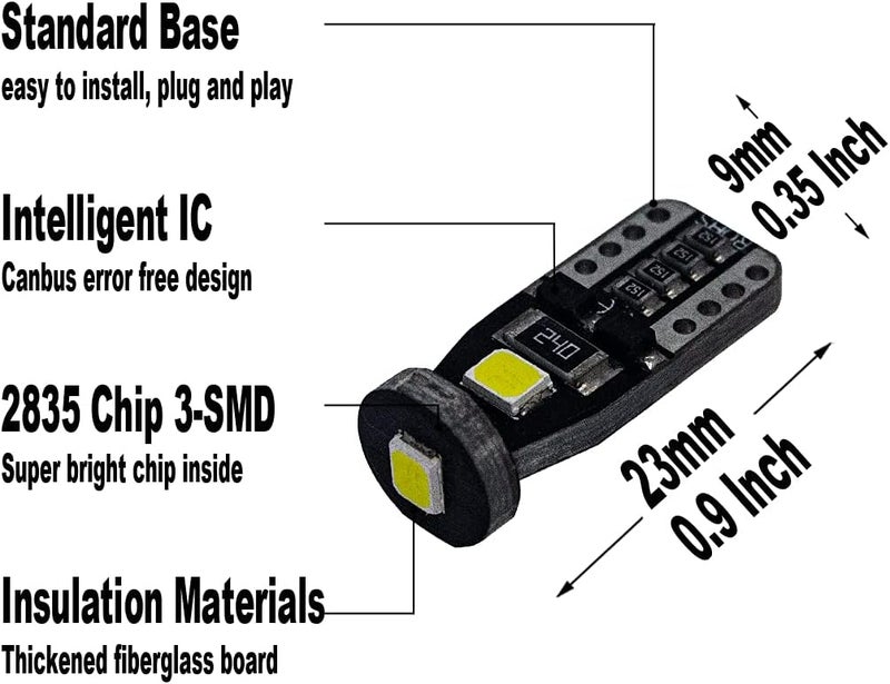 Yoper Interior Dome Map Light LED Kit for 2016-2021 Toyota Tacoma - Bright White 6000K - Image 3