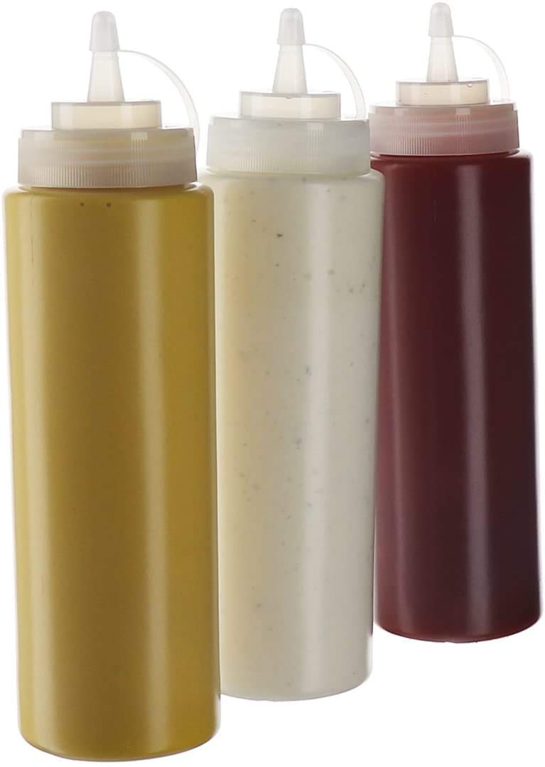 Zeinwap Plastic Squeeze Bottle Ketchup Mustard Honey Sauce Dispenser Bottle - 650 ML (Plastic, Pack of 3) - Image 1