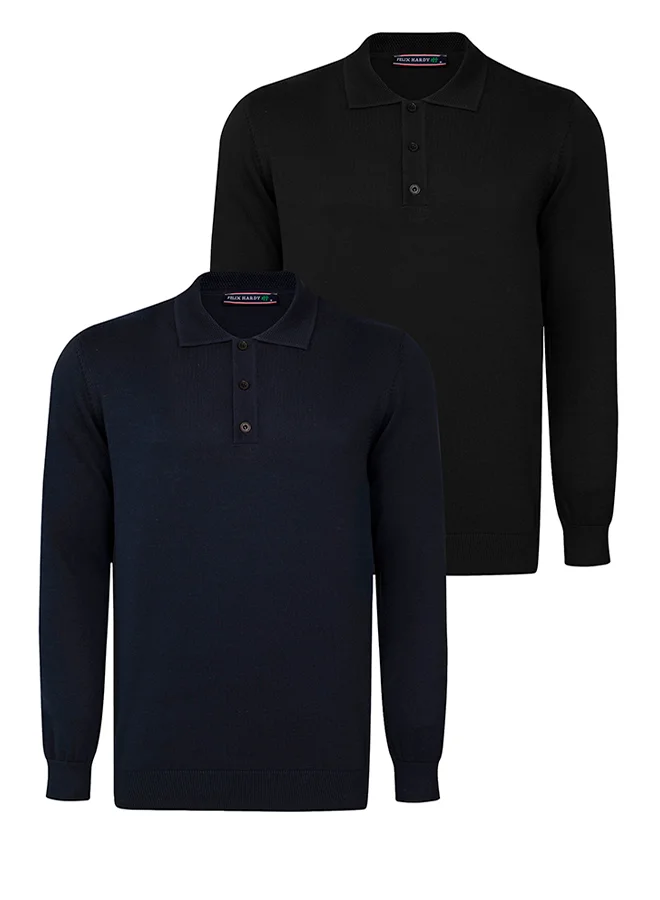 فيليكس هاردي Pullover with Polo Collar Pack of 2
