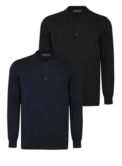 FELIX HARDY Pullover with Polo Collar Pack of 2