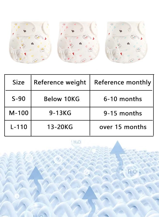 Vividorad 3 Piece Baby Potty Training Pants,Potty Training Underwear,Cloth Diaper for Boy and Girls, Breathable Potty Training Underwear, 6 Layers Breathable Cotton Absorbent Trainer Pants for Toddler Baby Boys Girls Waterproof,Size 90/100 / 110  - Image 3