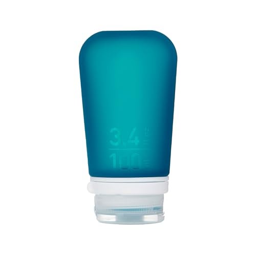humangear GoToob+ (Large) | Refillable Silicone Travel Bottle | Locking Lid | Food-Safe Material | Teal, Large (3.4 fl.oz.; 100ml) - Image 1