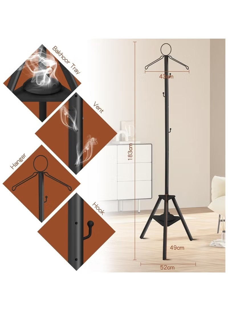 ELTRAZONE 175cm Adjustable Clothes Steamer Rack with Hanging Hooks & Slots – Vertical Stand for Wrinkle-Free Shirts, Dresses, Jackets, and All Types of Clothing - Image 1