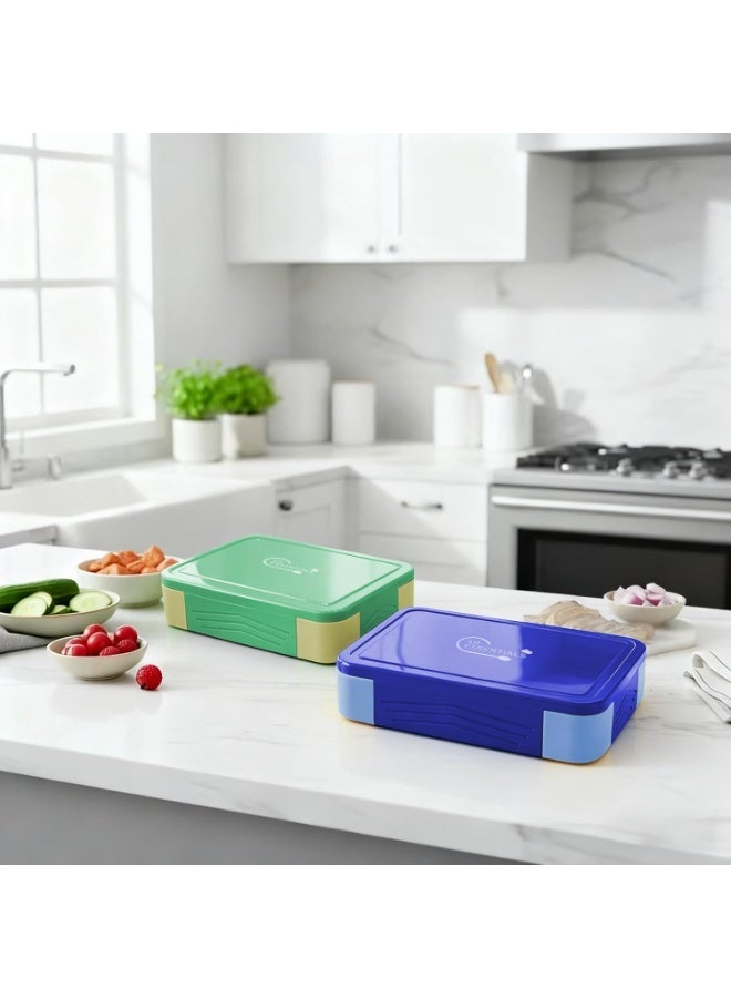 4h Essentials Premium Leak Proof Bento Lunch Box with 6 Compartments – BPA Free, Microwave Safe lunch box for Adults & Kids daily use for School, Office and Travel (Green) - Image 4