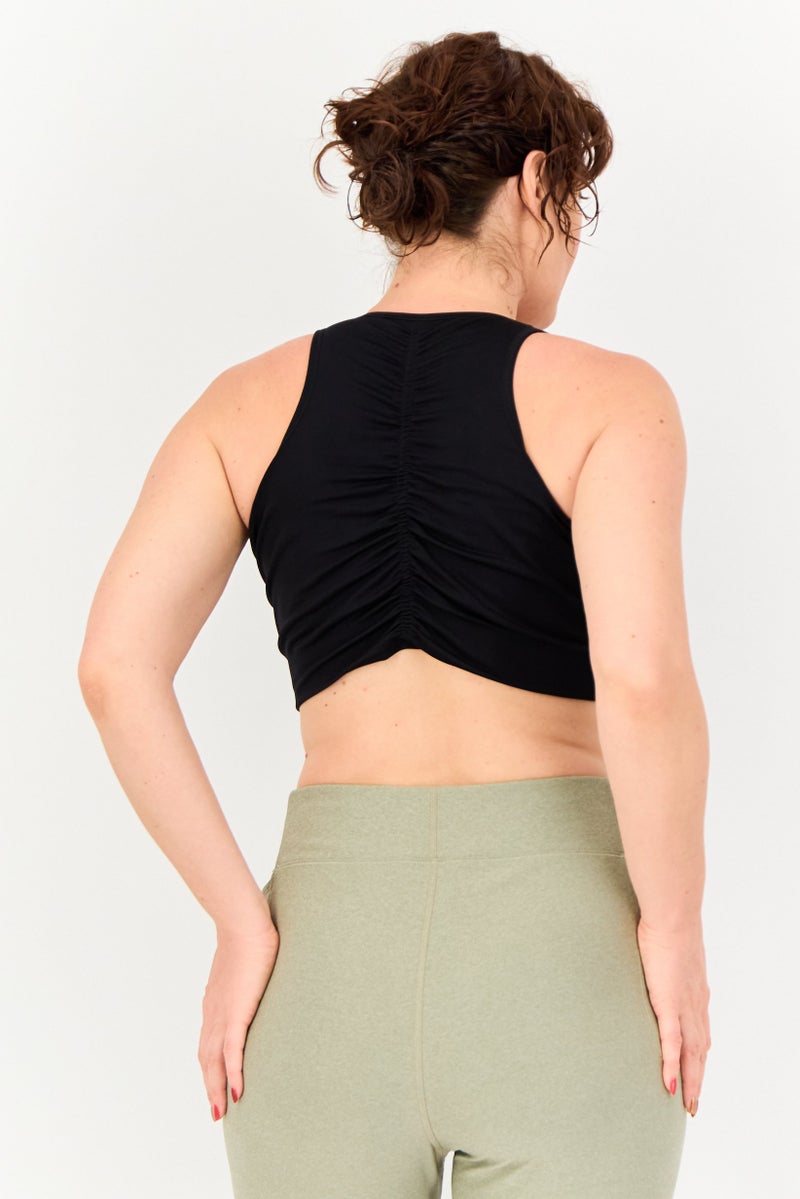 PUMA Women Plus Size Brand Logo Padded Sports Bra, Black - Image 2