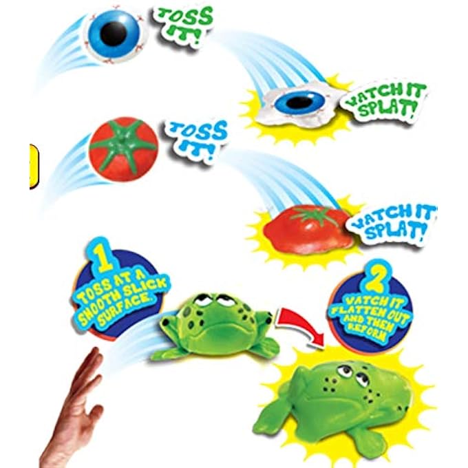Ja-Ru Splat Ball Sticky & Stretchy (Pack of 24) and 1 Bouncy Ball Egg, Eye, Poo, Frog, Emoji & Pig. 5303-24p - Image 5