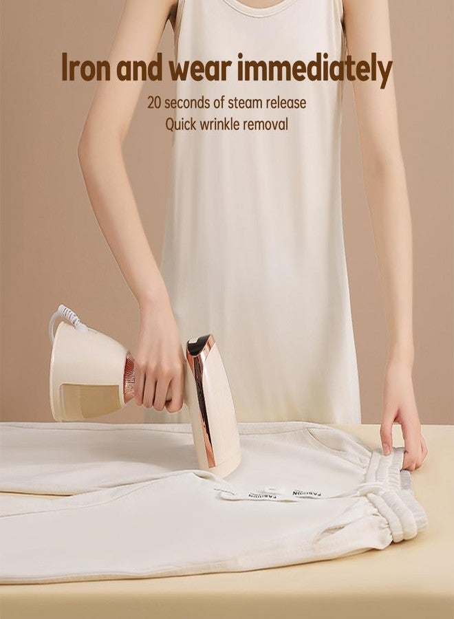 Cornesty Handheld Steamer for Clothes 1500W 20s Heatup Fabric Wrinkles Remover Portable Handheld Garment Steamer with Removable Water Tank and Fabric Brush Steamer for Garments(champagne) - Image 5