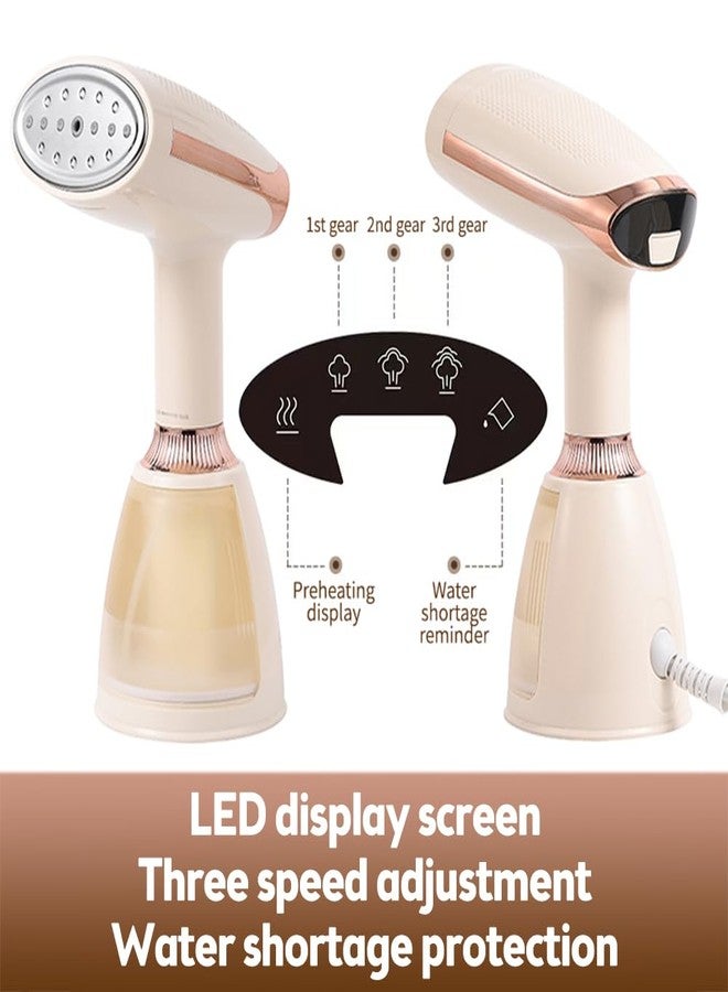 Cornesty Handheld Steamer for Clothes 1500W 20s Heatup Fabric Wrinkles Remover Portable Handheld Garment Steamer with Removable Water Tank and Fabric Brush Steamer for Garments(champagne) - Image 2