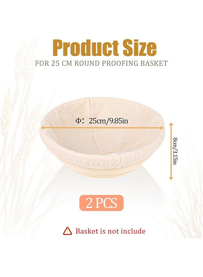 HY 2 Pcs Bread Proofing Basket Cloth Liner Baking Dough Basket Cover Natural Rattan Banneton Proofing Cloth for Bakery Home Baking, about 10 inch - Image 2