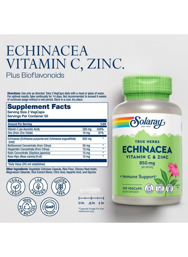 SOLARAY سولاراي إشنسا فيتامين سي وزنك 850 ملغ مع بيوفلافونويدز، كبسولات إشنسا لدعم المناعة الصحية، نباتي، مختبر موثق، ضمان استرداد الأموال لمدة 60 يومًا، 50 حصة، 100 كبسولة نباتية - Image 2