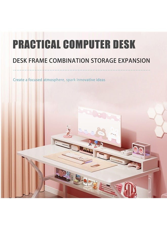 DESINO Gaming Desk with Shelf, 100CM Computer Desk, C-Shaped Gaming Table, PC Gaming Workstation Home Office Desks, Space-saving, Easy to Assemble  - Image 5