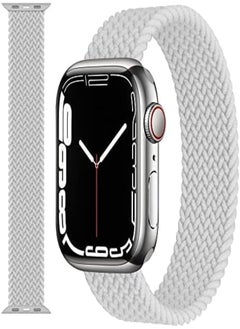 49/45/42/44mm Solo Loop Fabric Braided Rubber Band for Apple Watch Series 8/1/2/3/4/5/6/7 (Large, Light Gray)