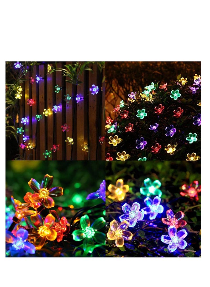 Solar Powered LED Flower String Lights with 8 Modes for Outdoor Garden and Party Decorations Waterproof Multi Color - Image 5