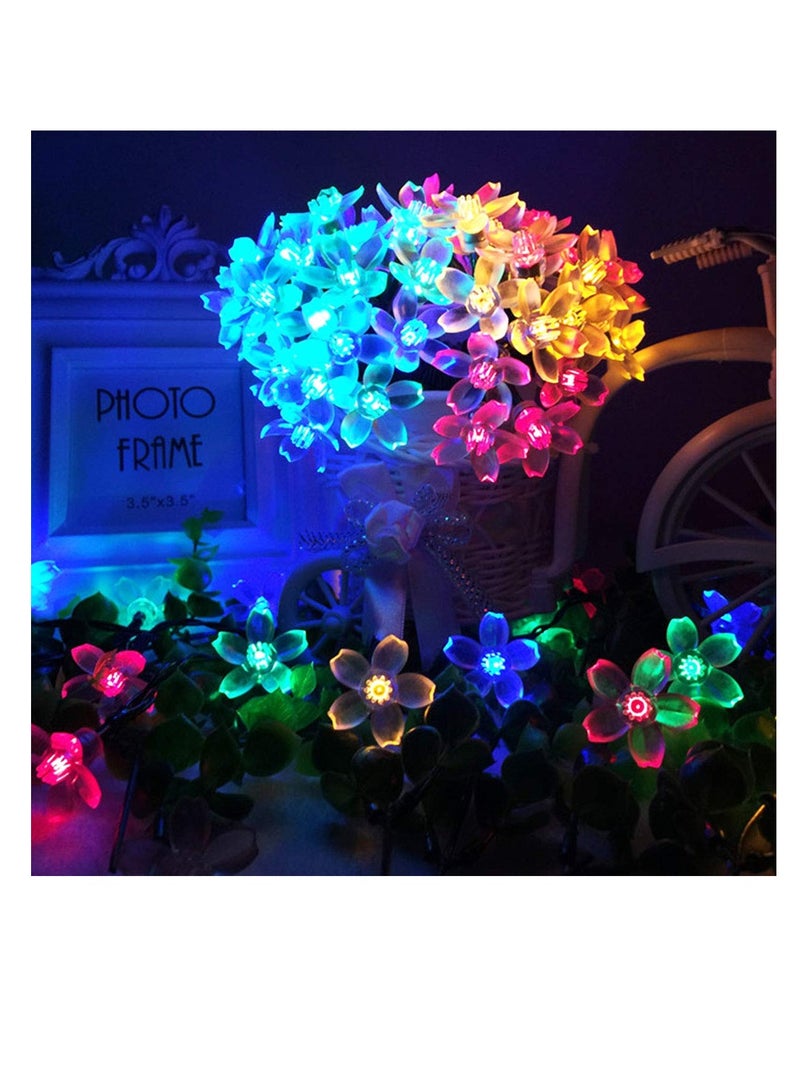 Solar Powered LED Flower String Lights with 8 Modes for Outdoor Garden and Party Decorations Waterproof Multi Color - Image 3