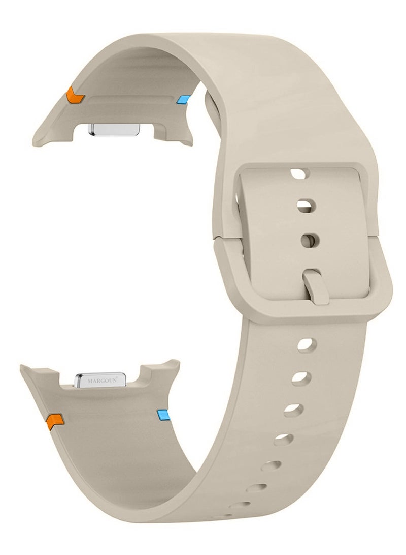 Sport Band for Galaxy Watch 8 40mm 44mm and Watch 8 Classic 46mm, Silicone Replacement Strap, M/L Size - Starlight - Image 2