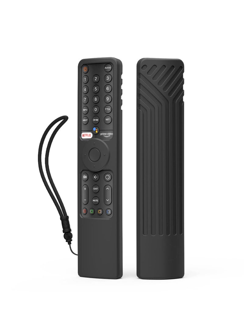 SYOSI Dustproof Silicone Case for Xiaomi TV P1/P1E/Q1/Q1E, Bluetooth Voice Remote for XMRM-19 Remote Control Shockproof Protective Shell Case Cover for XIAOMI Smart TV Remote Control (Black) - Image 1