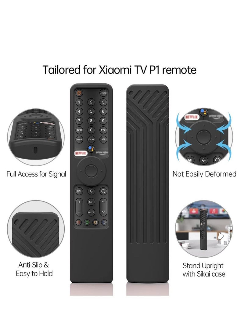 SYOSI Dustproof Silicone Case for Xiaomi TV P1/P1E/Q1/Q1E, Bluetooth Voice Remote for XMRM-19 Remote Control Shockproof Protective Shell Case Cover for XIAOMI Smart TV Remote Control (Black) - Image 3