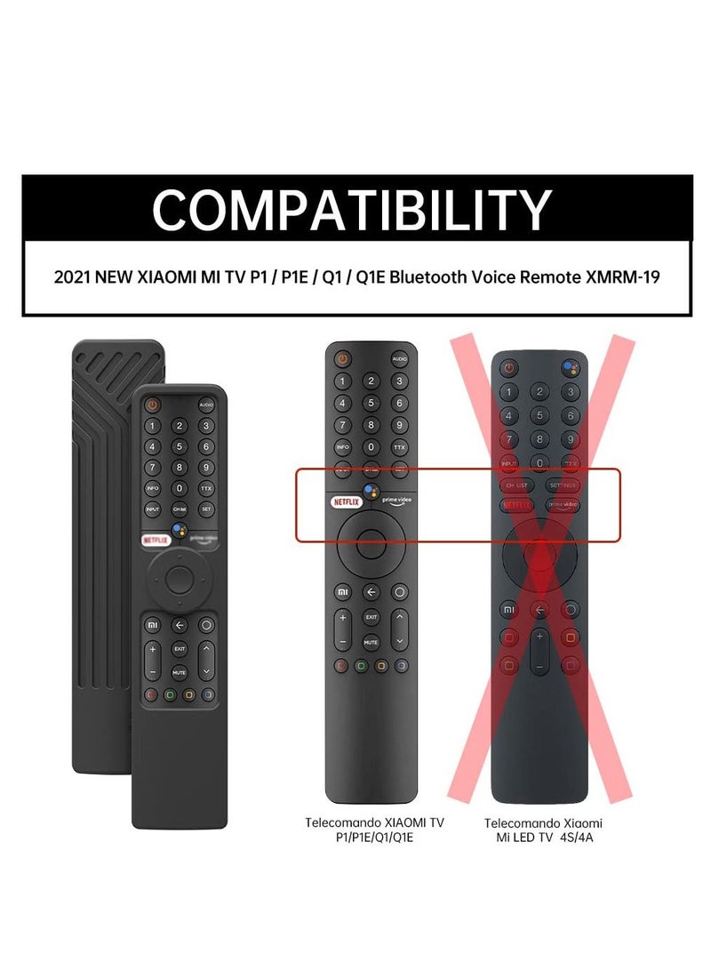 SYOSI Dustproof Silicone Case for Xiaomi TV P1/P1E/Q1/Q1E, Bluetooth Voice Remote for XMRM-19 Remote Control Shockproof Protective Shell Case Cover for XIAOMI Smart TV Remote Control (Black) - Image 2