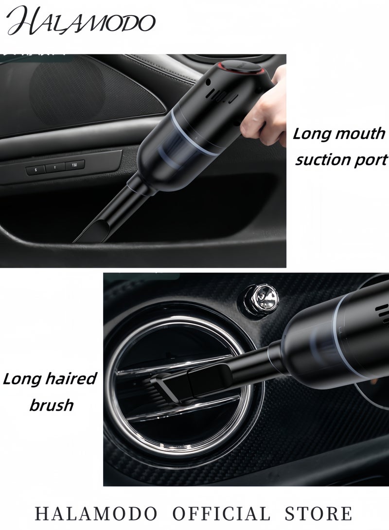 HALAMODO Hand Held Vacuum Wireless Vacuum Cleaner Cordless Handheld Auto Portable Small Car Vacuum Cleaner Dual Use Mini Vacuum Cleaner with Strong Suction for Car & Room Cleaning  - Image 3