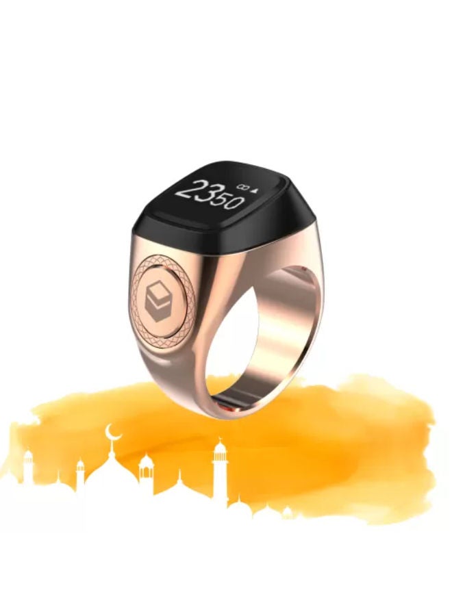 iQIBLA Smart Tasbih Zikr Aluminium Ring - Rose Gold - 18mm - Image 1