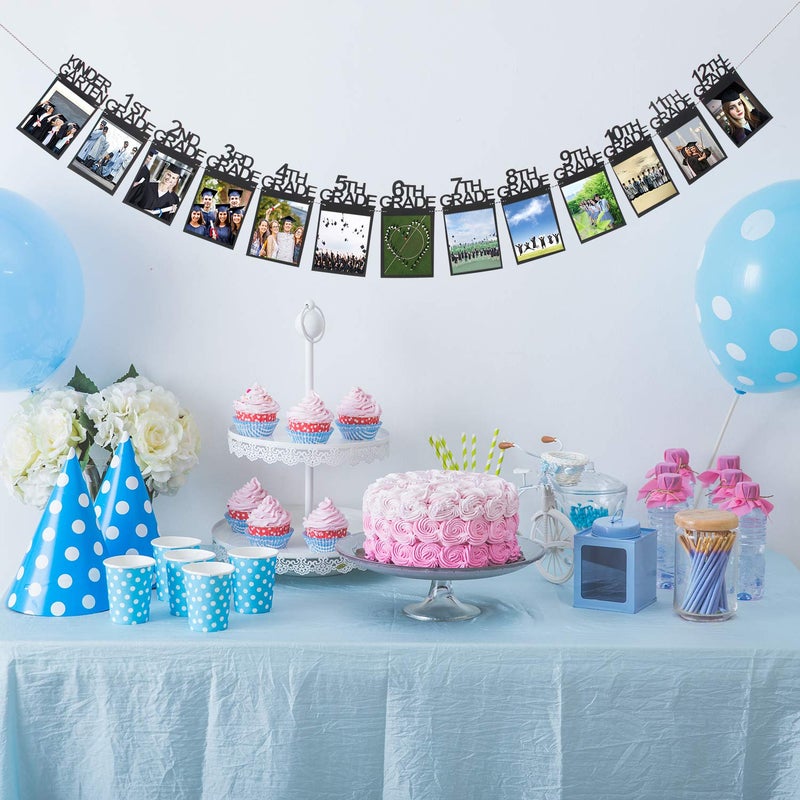 INNORU Graduation Photo Banner  Black 1st - 12th Grade Banner Congrats Graduate Sign - Grad Photo Props Decorations Supplies - Image 4
