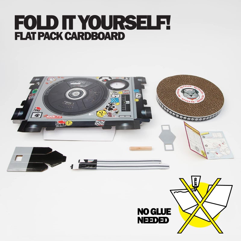 Suck UK | Cat Scratcher DJ Decks | Cardboard Cat Scratchers | Funny Cat Scratching Board | Cat Scratching Mat | Interactive Cat Toy & Kitten Toys | Cat Furniture | Cat Gifts | Novelty Gifts for Cats - Image 5