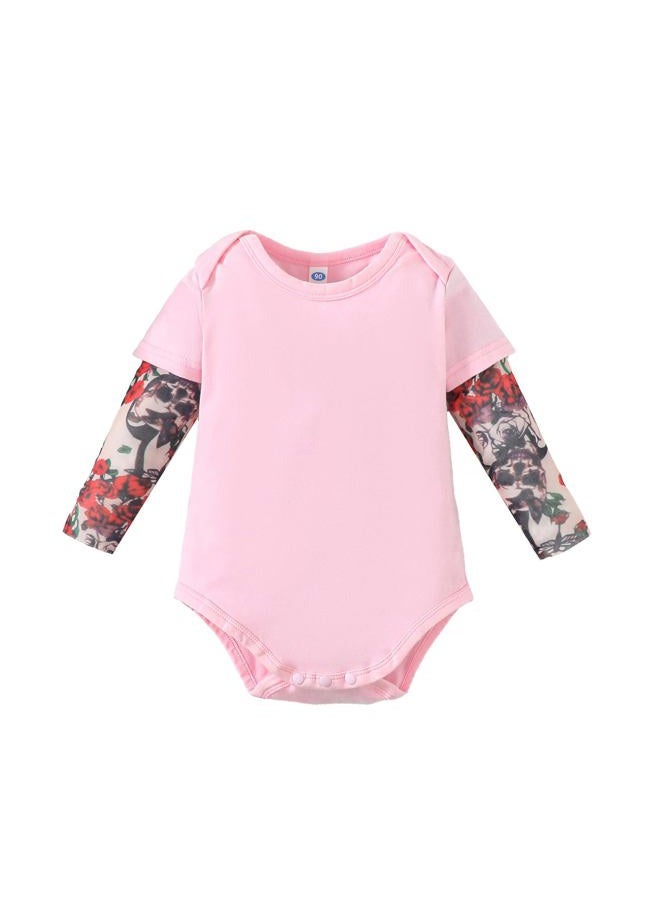 Magic Park Infant Baby Boys Girls Tattoo Sleeve Romper Bodysuit Toddler Boy Tattoo Shirts Jumpsuit, Pink-c, 9-12 Months - Image 1