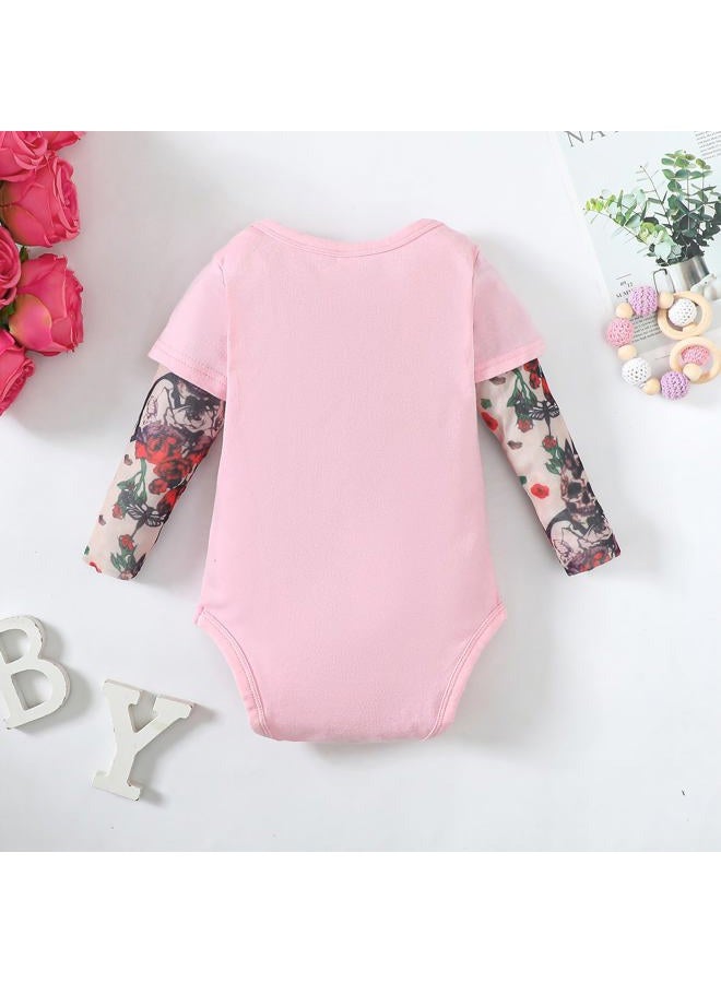 Magic Park Infant Baby Boys Girls Tattoo Sleeve Romper Bodysuit Toddler Boy Tattoo Shirts Jumpsuit, Pink-c, 9-12 Months - Image 2