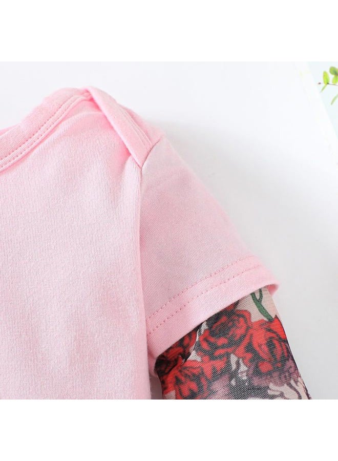 Magic Park Infant Baby Boys Girls Tattoo Sleeve Romper Bodysuit Toddler Boy Tattoo Shirts Jumpsuit, Pink-c, 9-12 Months - Image 3