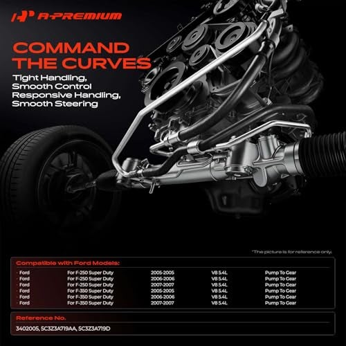 A-Premium APremium Power Steering Pressure Hose Line Assembly Compatible with Ford F250 F350 Super Duty 2005 2006 2007 54L Pump To Gear - Image 3