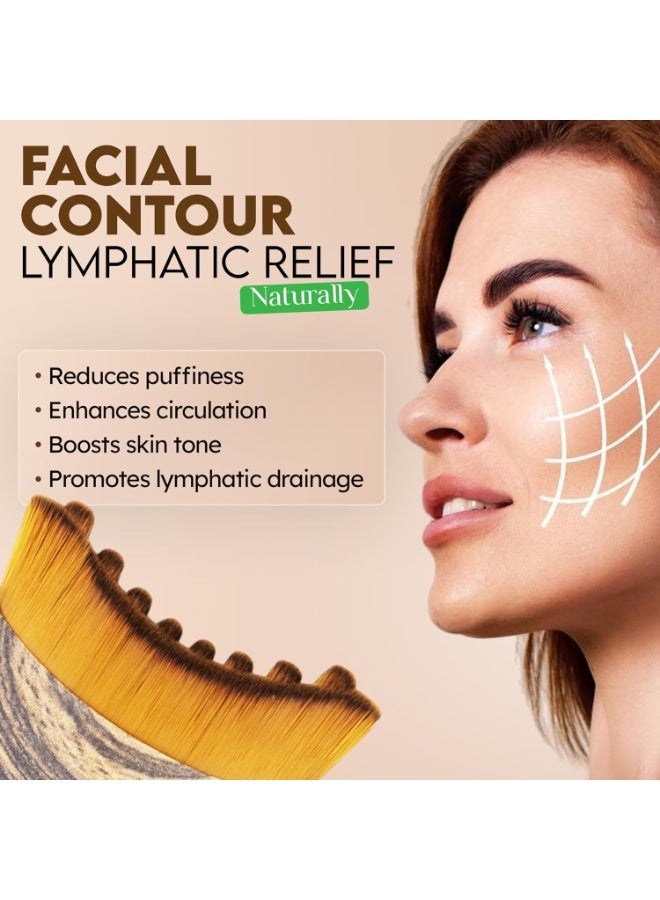 Pack of 2 Lymphatic Contour Face Brush, Lymphatic Drainage Massager, Double Chin Reducer Lymphatic Drainage Brush Anti-Puffiness Ergonomic Facial Cleansing Brush for Sculpting - Image 2
