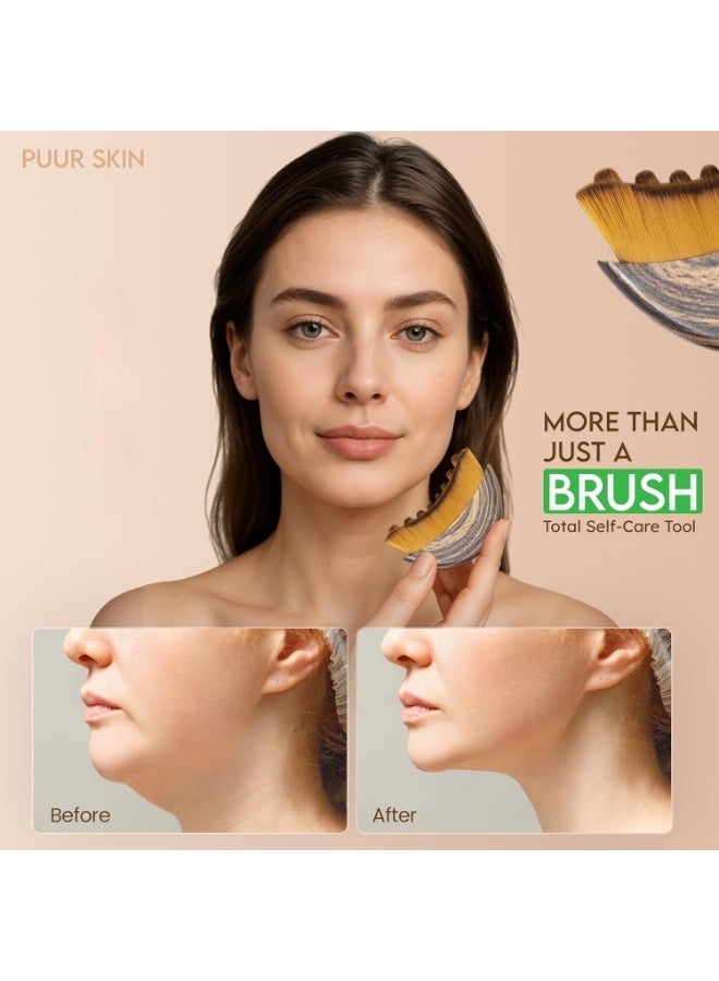 Pack of 2 Lymphatic Contour Face Brush, Lymphatic Drainage Massager, Double Chin Reducer Lymphatic Drainage Brush Anti-Puffiness Ergonomic Facial Cleansing Brush for Sculpting - Image 5