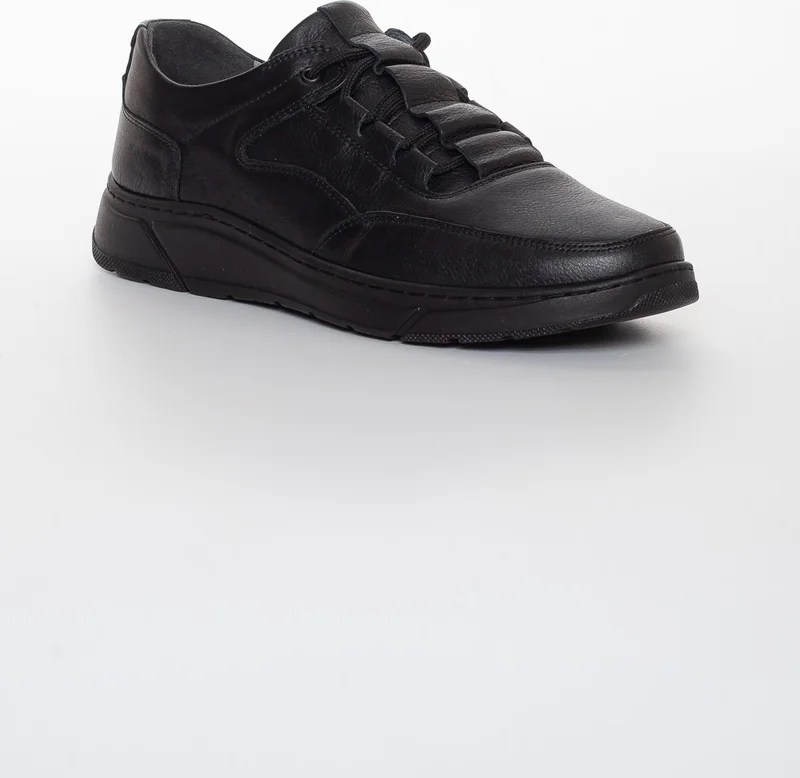 Dilimler Ayakkabı Genuine Leather Lace-Up Black Men's Casual Shoes