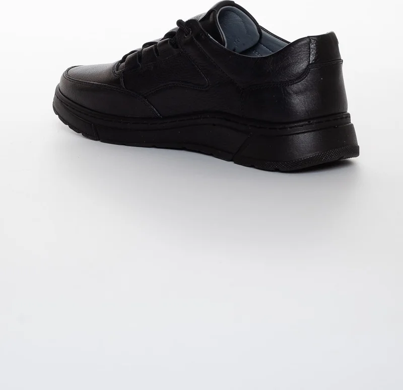 Dilimler Ayakkabı Genuine Leather Lace-Up Black Men's Casual Shoes