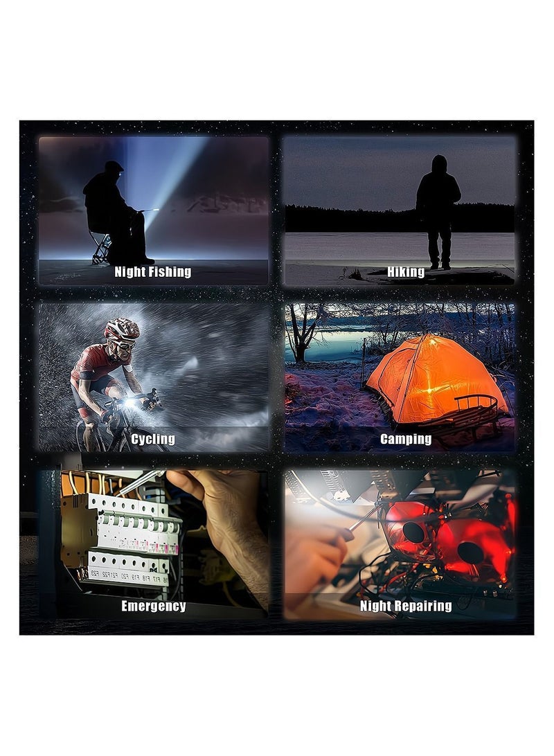 Small LED Flashlight, Rechargeable Keychain Mini 4 Light Modes Portable Pocket with Folding Bracket Bottle Opener and Magnet Base for Fishing Walking Camping Outdoor Indoor