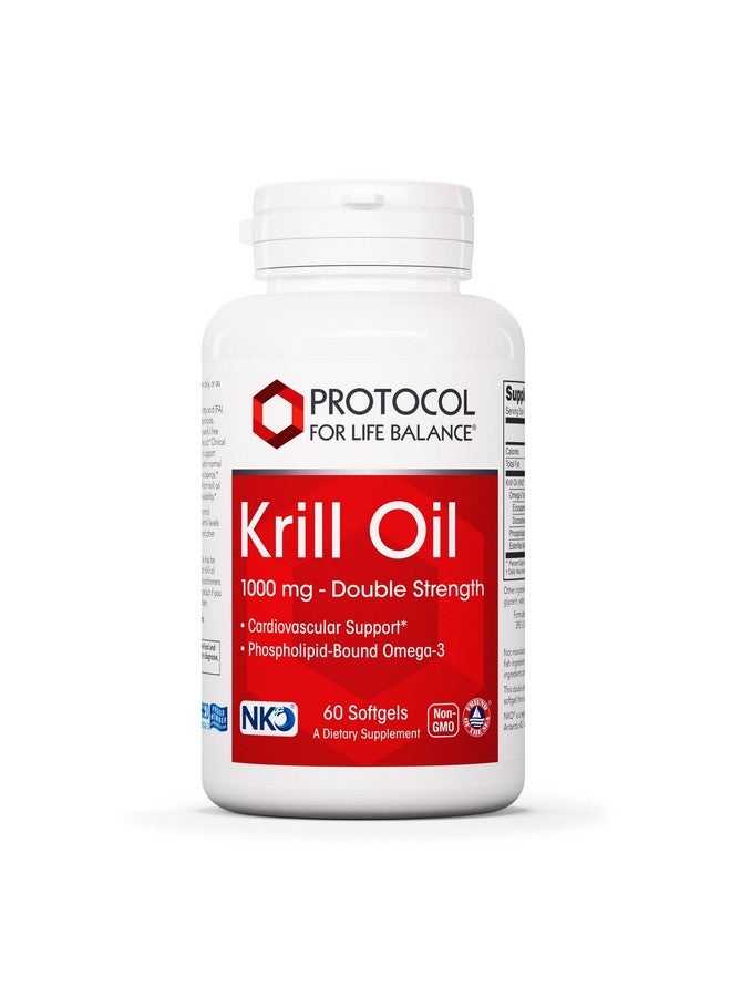Protocol For Life Balance Protocol Krill Oil 1,000mg - Extra Strength Krill Oil Supplement - DHA & EPA - with Astaxanthin - Supports Heart, Brain, Joints* - Non-GMO & Halal - 60 Softgels  - Image 1