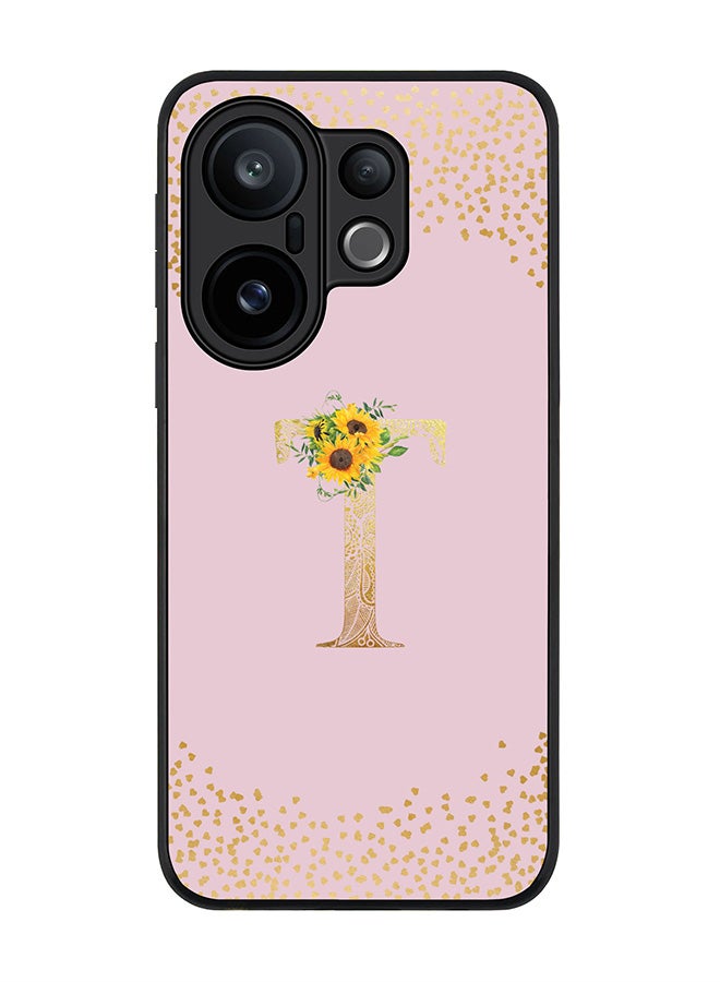 Stylizedd For vivo X200 FE / S30 Pro mini Case,Slim fit Camera Protection, Shockproof Thin Phone cover  - Custom Floral Monogram - T  (Pink )