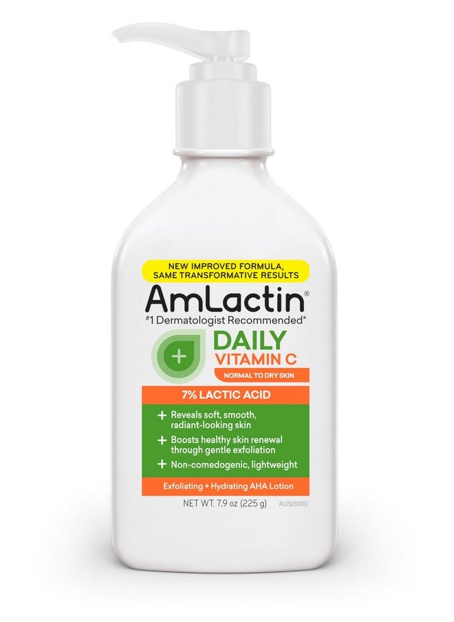 AmLactin - AmLactin Daily Vitamin C Lotion - 7.9 oz Body Lotion with 7% Lactic Acid - Skin-Brightening Exfoliator and Moisturizer for Dry Skin - Image 1