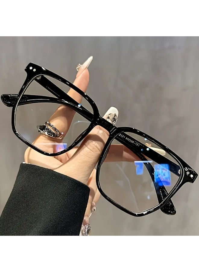 SCENT HOUSE Steampunk Style Blocking Square Glasses - Transparent Lenses, Lightweight and Comfortable, Suitable for Computer, TV, and Phone Use for daily (Includes eyeglass case)
,blue lighe blocking glasses,eyeglasses - Image 5
