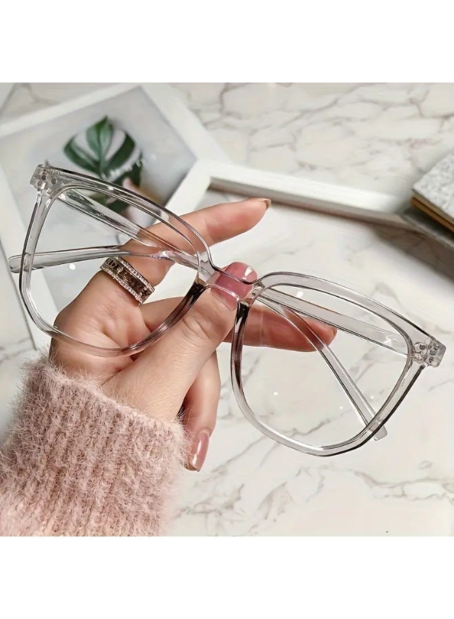 SCENT HOUSE Steampunk Style Blocking Square Glasses - Transparent Lenses, Lightweight and Comfortable, Suitable for Computer, TV, and Phone Use for daily (Includes eyeglass case)
,blue lighe blocking glasses,eyeglasses - Image 4