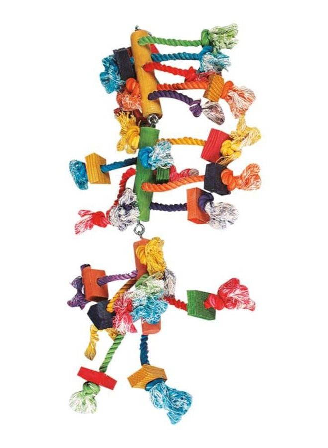Flamingo Bird Toy Hanger with Beads Multicolor