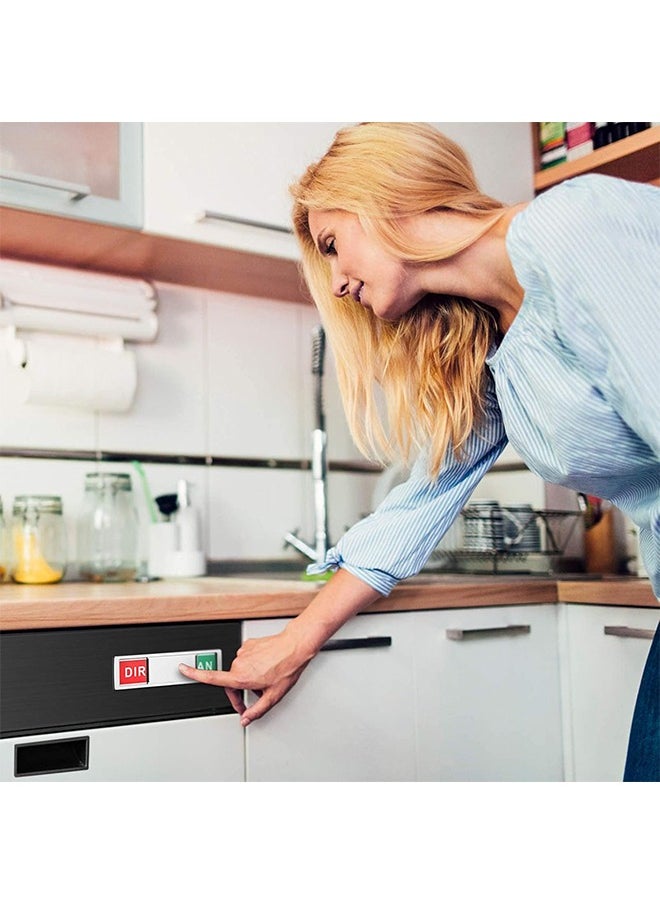 HY - Dishwasher Magnet Clean Dirty Sign Non-Scratching Strong Magnet or 3M Adhesive Options Indicator Tells Whether Dishes Are Clean or Dirty (Silver) - Image 1
