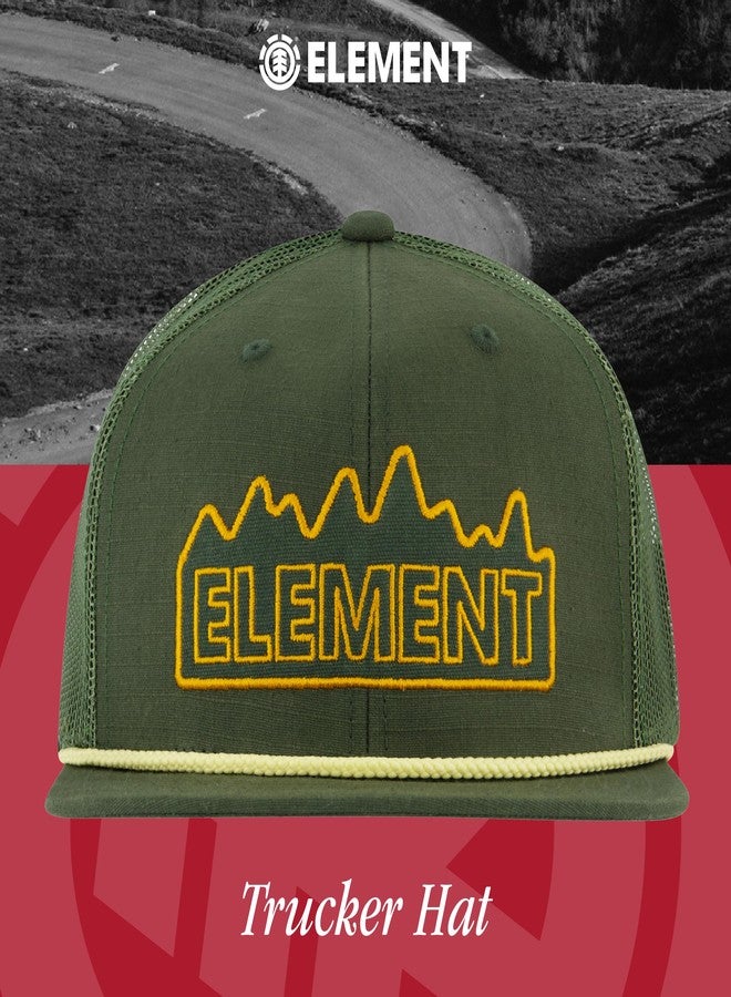 Element Trucker Hat, Adult Baseball Cap with Straight Brim, Olive, One Size, Olive, One size - Image 2