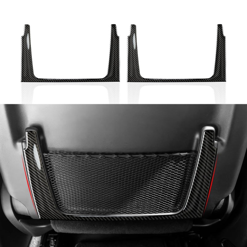BRMYL Car Seat Back Storage Decor Frame Decals for 20112024 Dodge Durango 20112021 Jeep Grand Cherokee WK2 Accessories Carbon Fiber Stickers