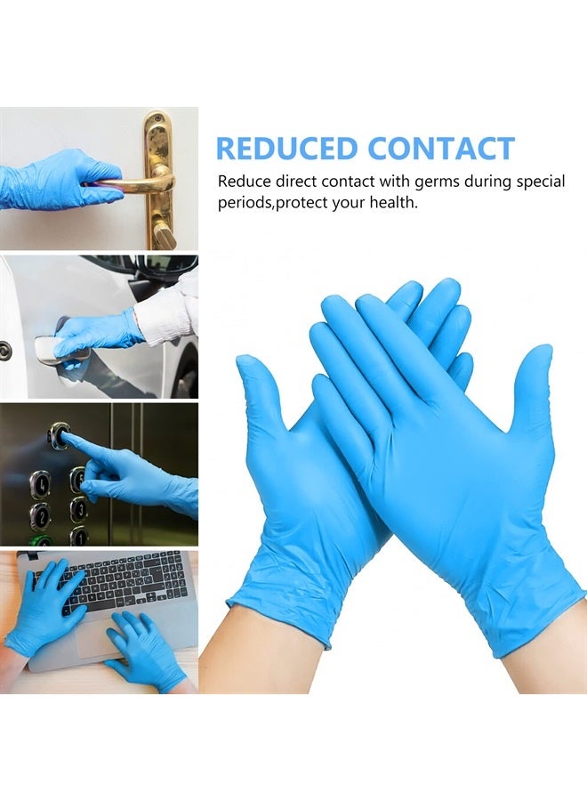 squish Disposable Gloves, 100Pcs Blue Vinyl Blend Exam Gloves Non Sterile, Powder Free, Latex Free - Cleaning Supplies, Kitchen and Food Safe(Pack of 100) (Blue Medium) - Image 3