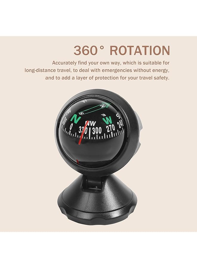 X spring Automotive Compass Ball Adjustable Camping Navigation Tool Multifunctional Car Dashboard Compass with Bottom Stick Car Windscreen Decorate for Boat Car Truck SUV - Image 4