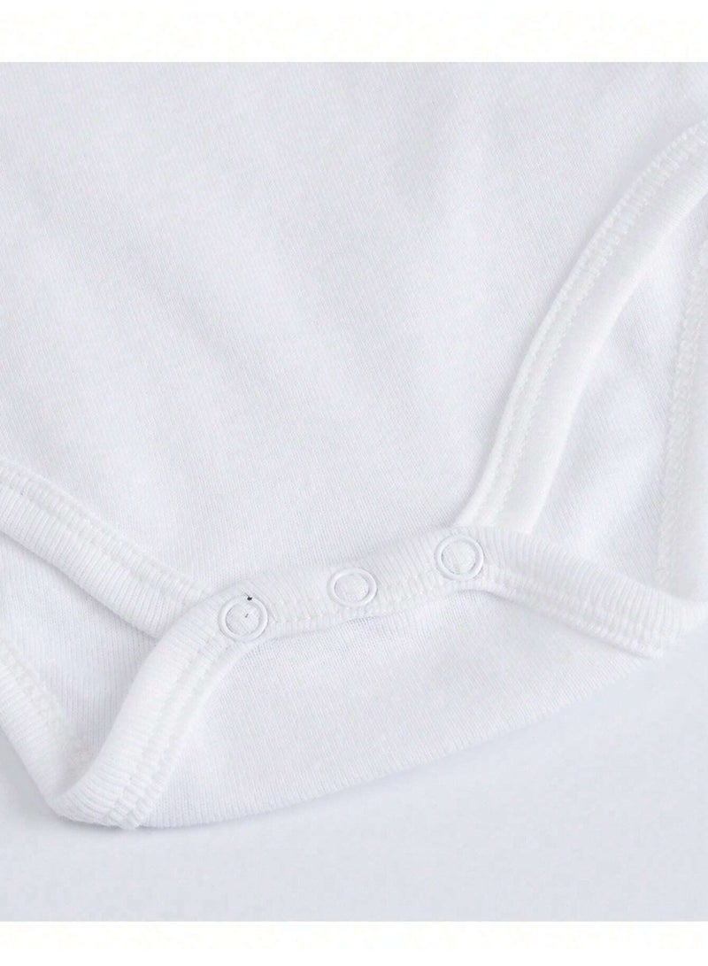Kisunya Bodysuit for Baby Boys - 3pcs Solid Color Short Sleeve Kimono Bodysuit for Baby Boys – Soft Cotton Infant Rompers with Side Snap Design, Comfortable and Breathable Newborn Outfit, Easy to Wear and Change, Ideal for Daily Use, Sleeping, and Summer Clothing Essentials - Image 3