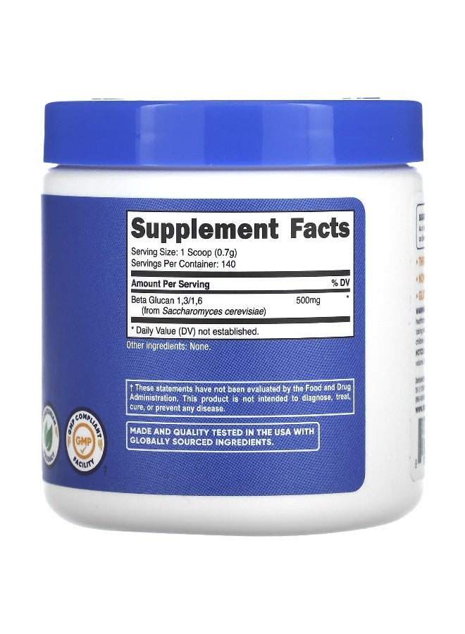 Nutricost نوتريكوست، بيتا غلوكان 1,3/1,6، بدون نكهة، 500 ملغ، 3.5 أونصة (100 غ)  - Image 2